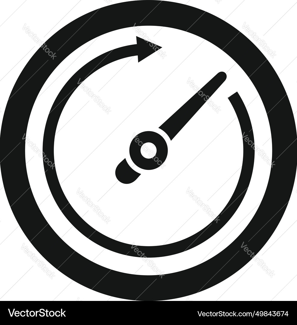 Velocity gauge icon simple speed fast Velocity gauge icon simple speed fast vector image