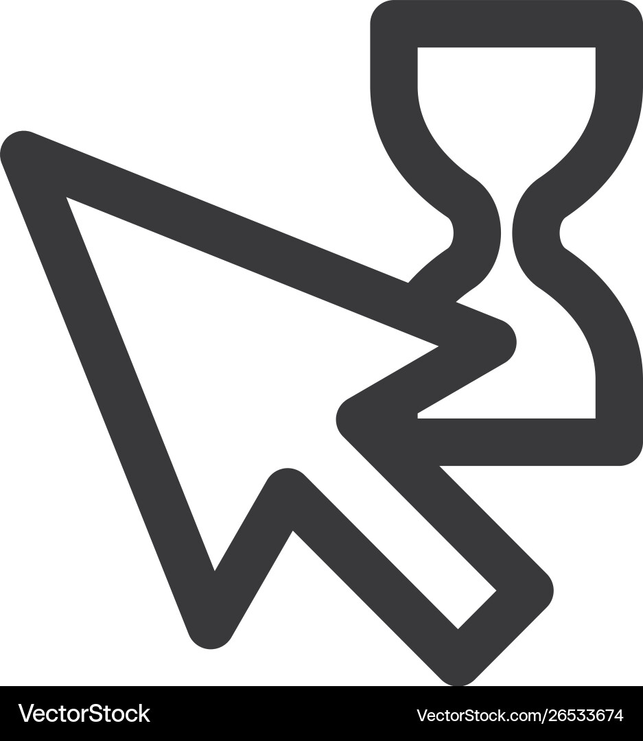 Warten Sie Cursor-Ikone im modernen Stil für Website Vektorbild
