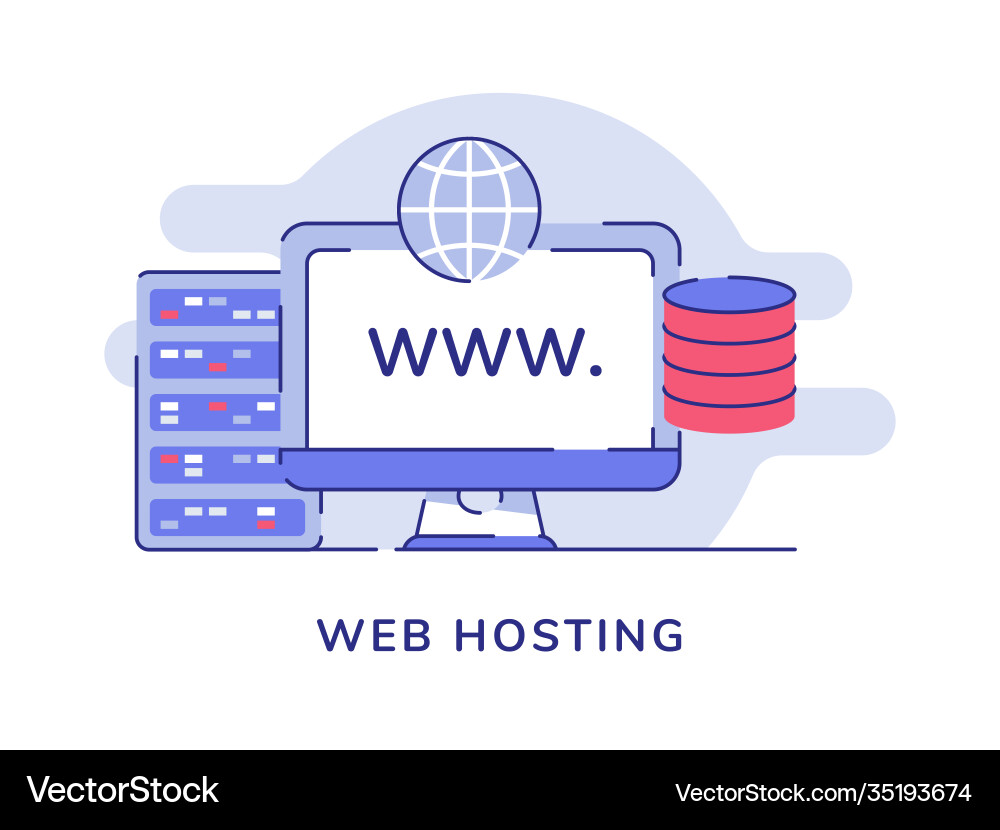 Web Hosting Konzept Computer-Server-Datenbank Web Hosting Konzept Computer-Server-Datenbank vektorbild