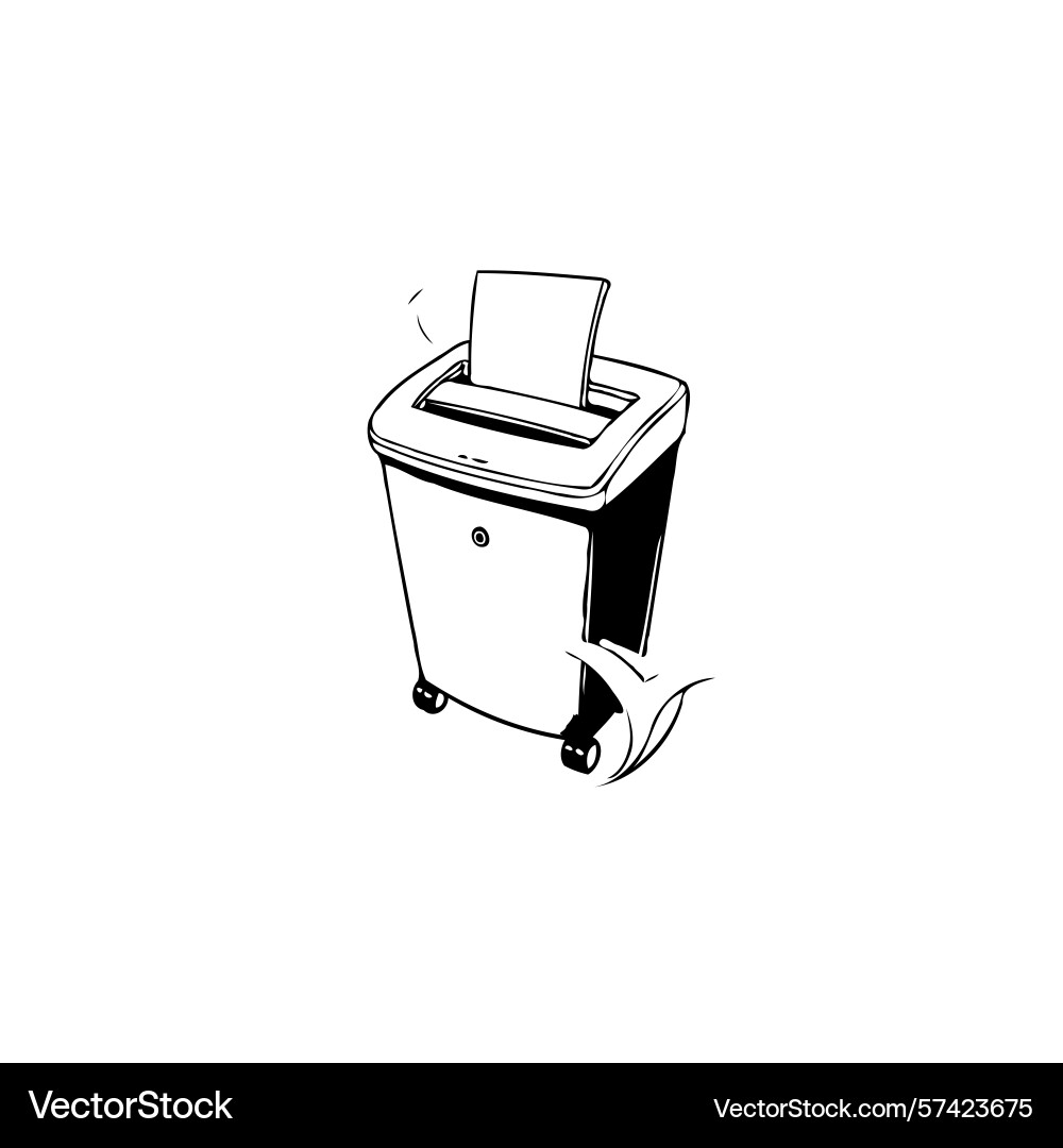 A paper shredder with documents representing data A paper shredder with documents representing data Vector Image