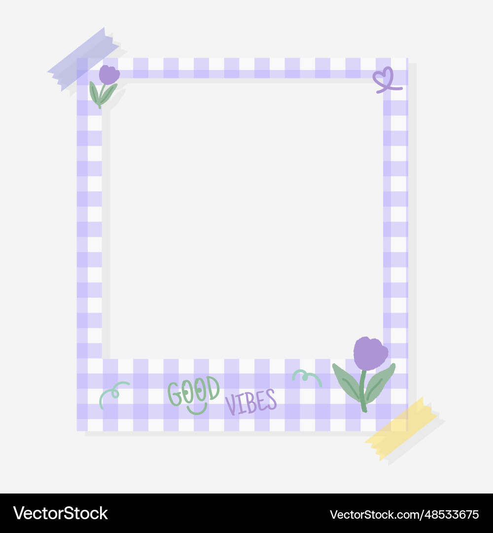 Adorable polaroid Rahmen auf klebrigem Tape Tulpe gut Adorable polaroid Rahmen auf klebrigem Tape Tulpe gut vektorbild