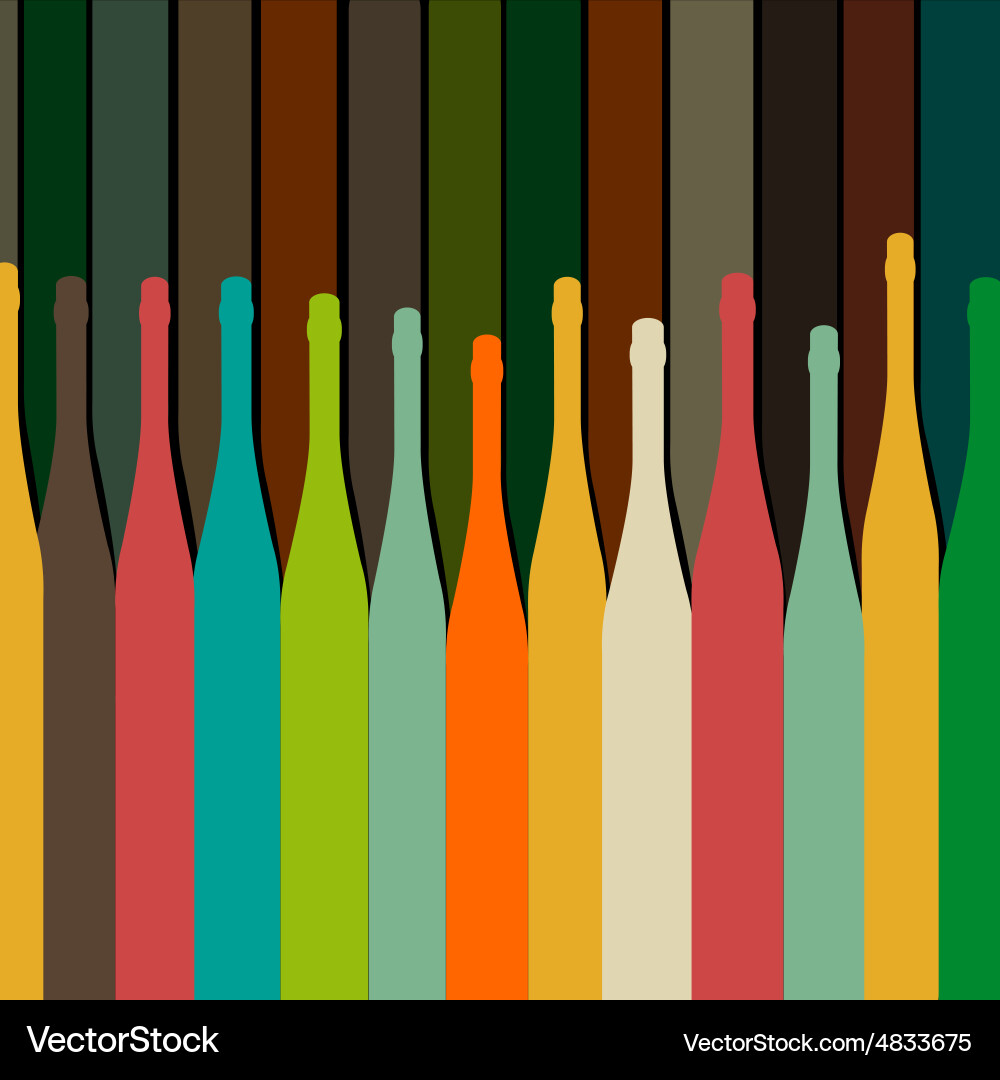 Background with bottles Vector Image