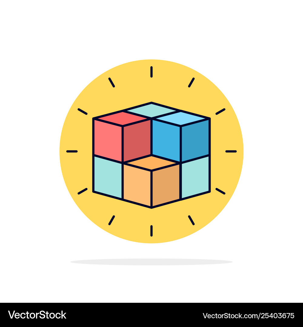Box labyrinth puzzle solution cube flat color icon Box labyrinth puzzle solution cube flat color icon vector image