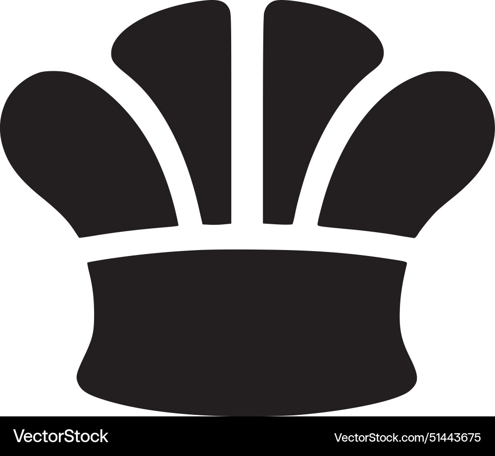 Chef hat - black and white Royalty Free Vector Image