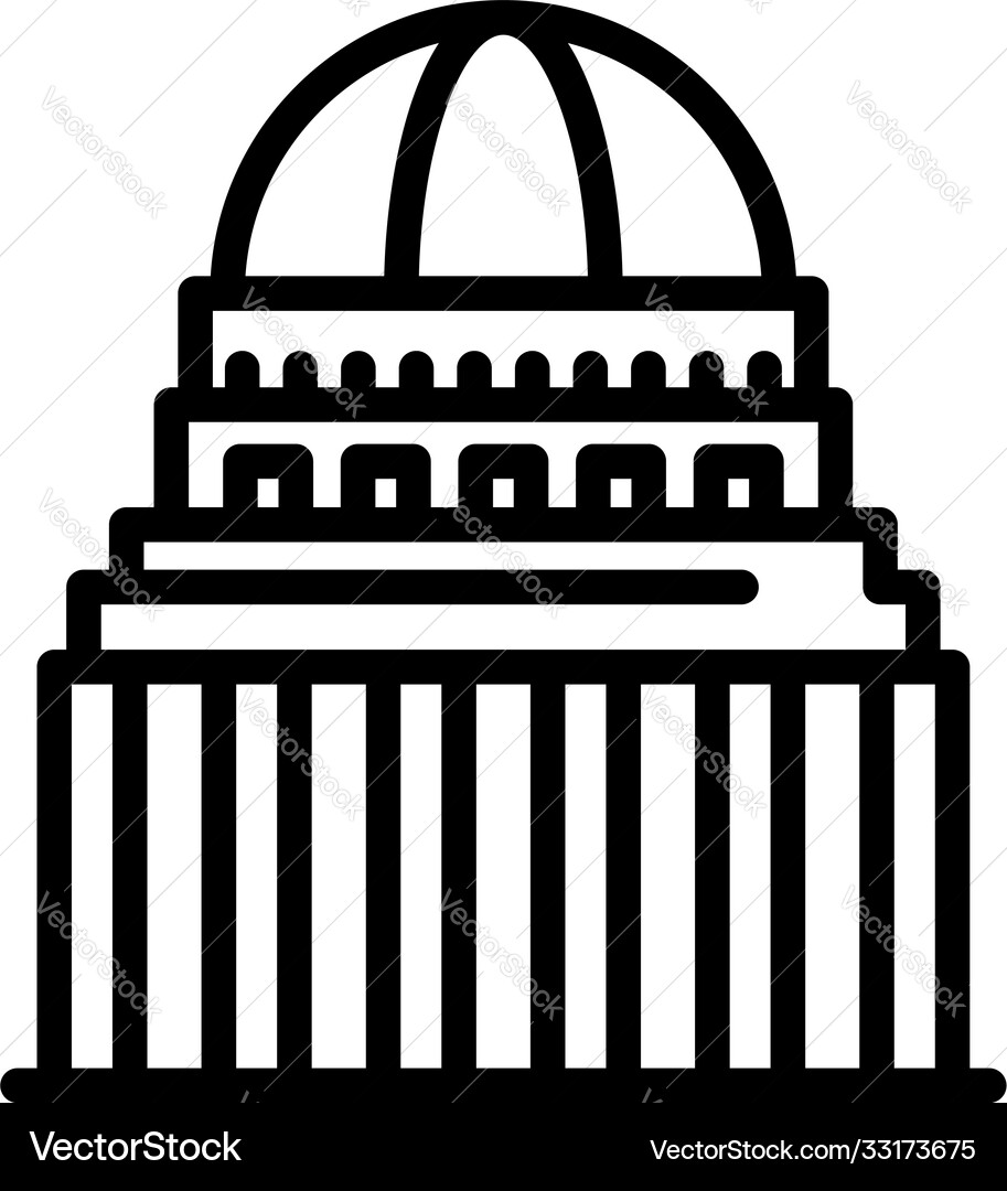 City Parliament Building Icon Vector Image