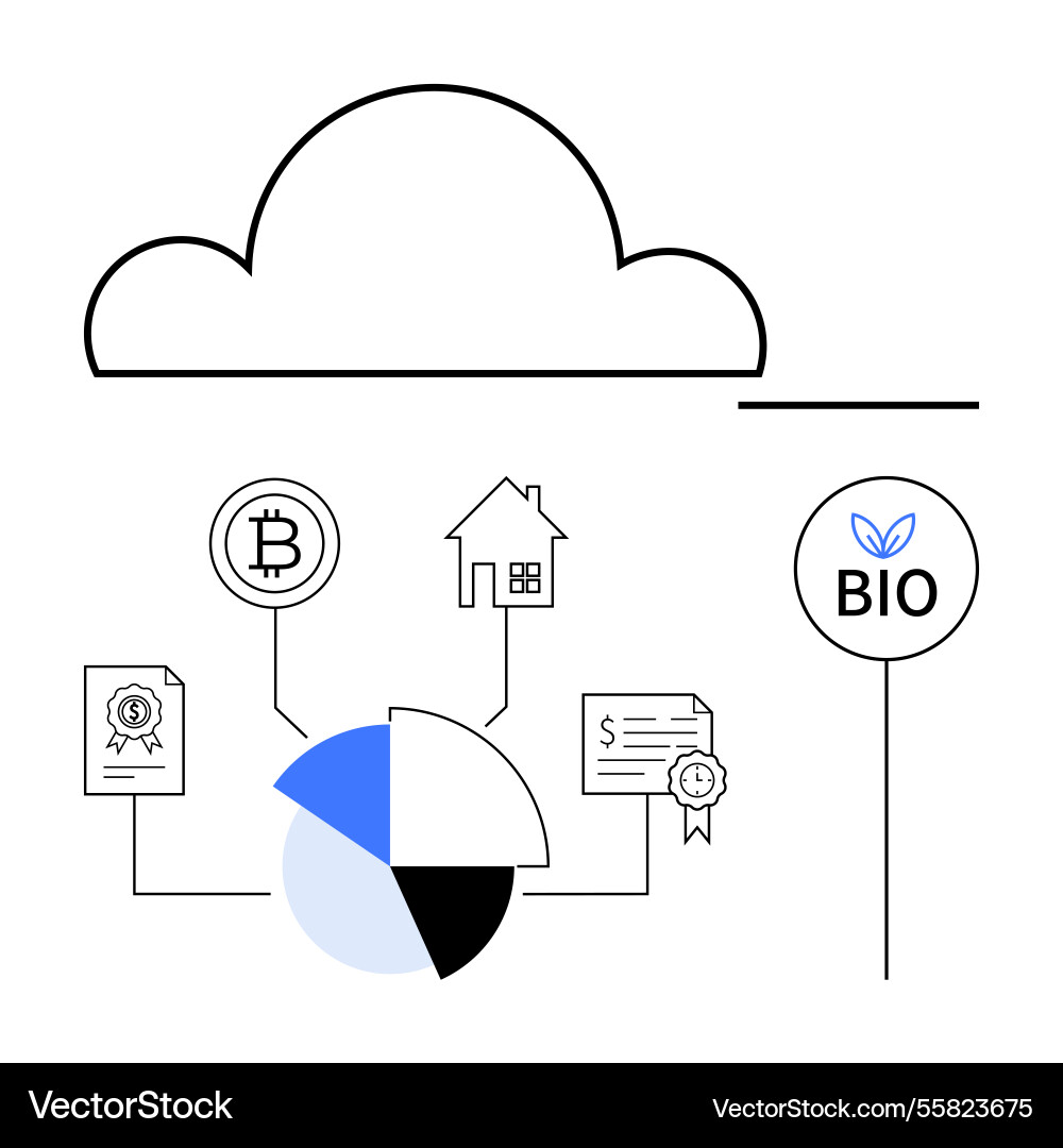 Cloud-based data management with blockchain real Cloud-based data management with blockchain real vector image