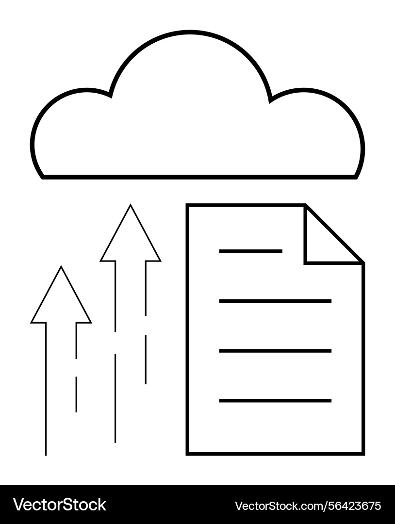 Cloud storage concept with upload arrows Vector Image