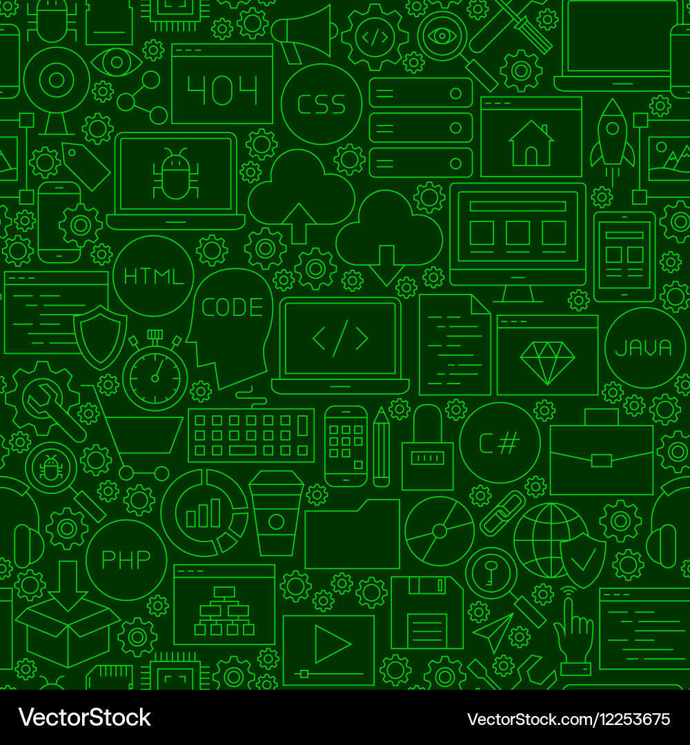 Coding Green Line Pattern vector image