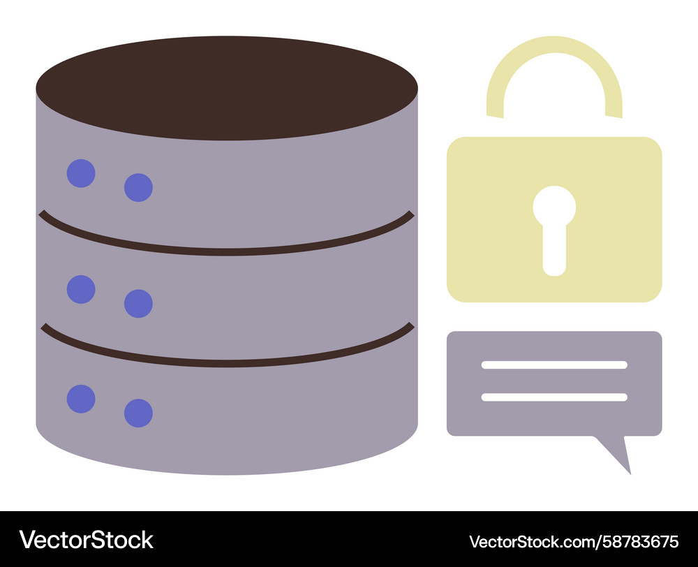 Data storage security concept with server lock Data storage security concept with server lock Vector Image