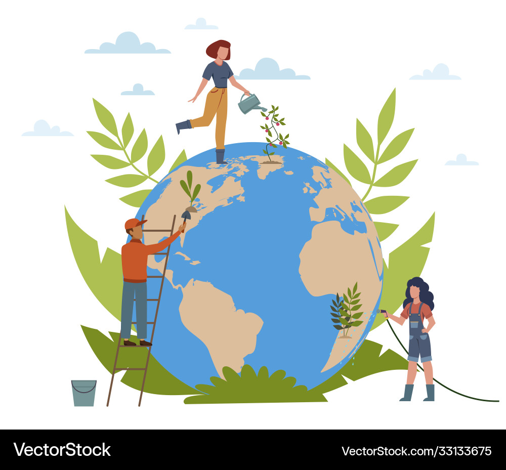 Earth day people care about ecology Earth day people care about ecology vector image