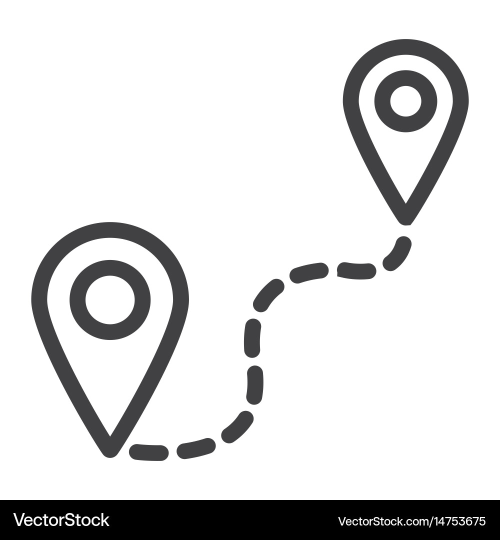 Entfernungslinie Icon Navigation Route Map Pointer Vektorbild