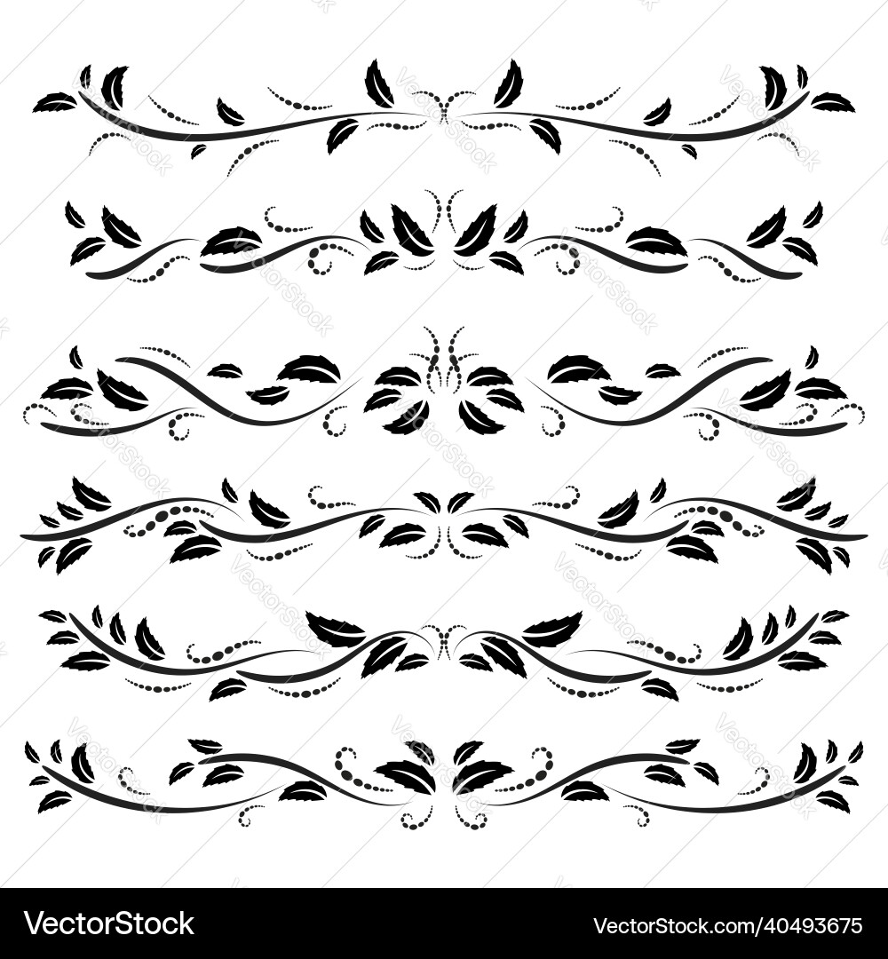Fashion dividers underlines and text separators Fashion dividers underlines and text separators vector image