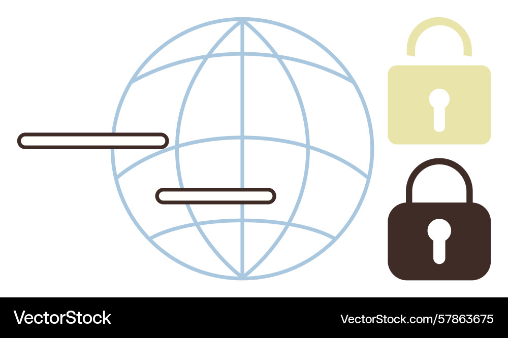 Global internet security concept with globe vector image