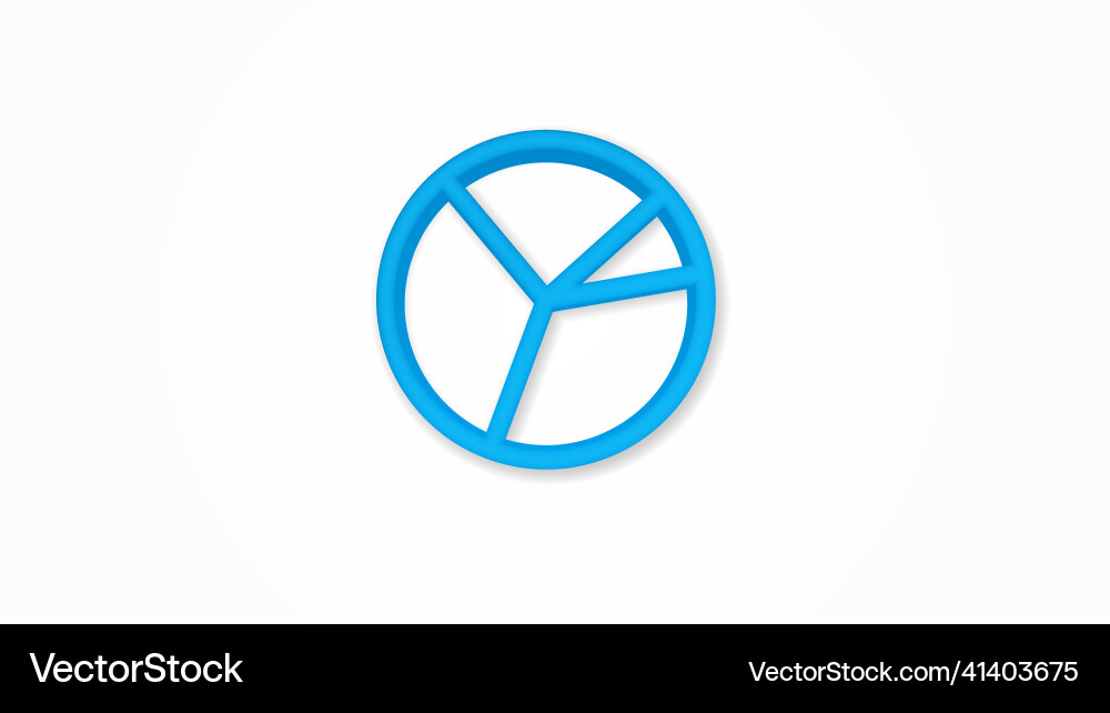 Graph chart pie diagram realistic icon 3d line Graph chart pie diagram realistic icon 3d line vector image