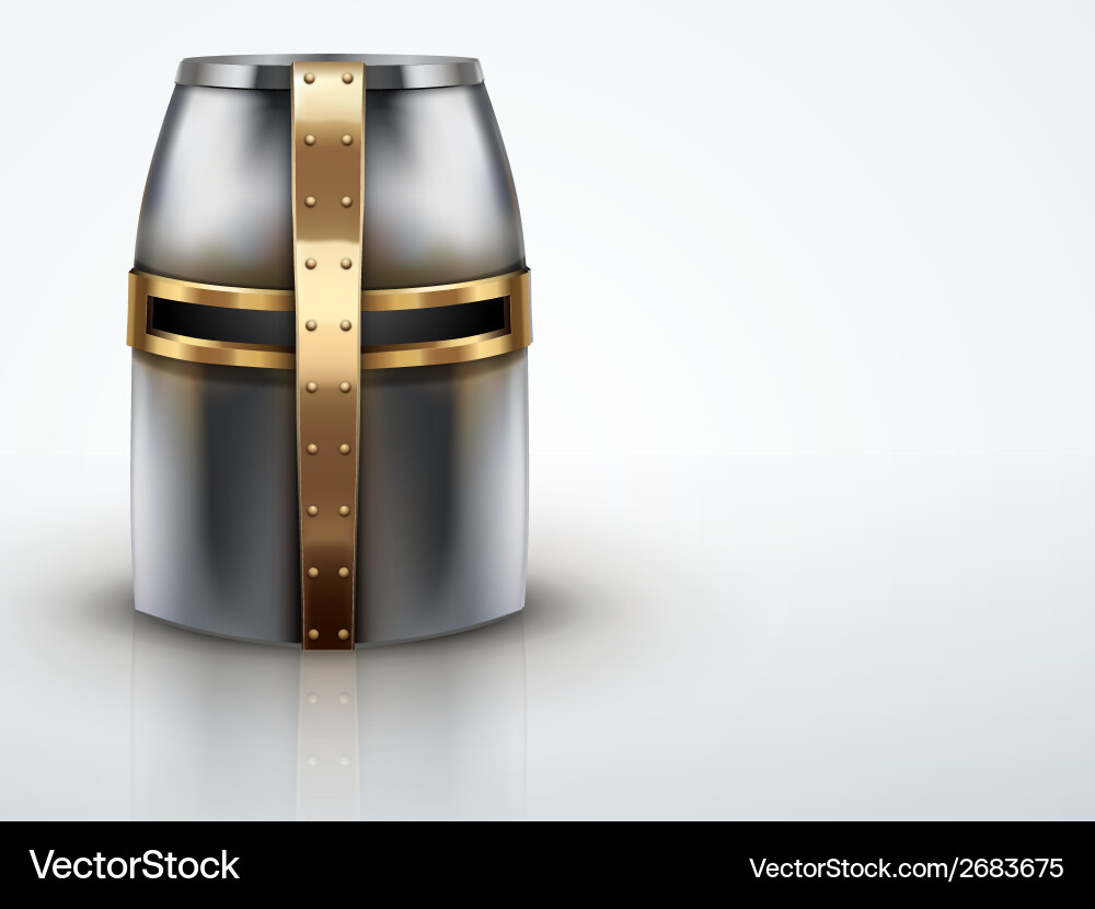 Light background crusader knights helmet Vector Image