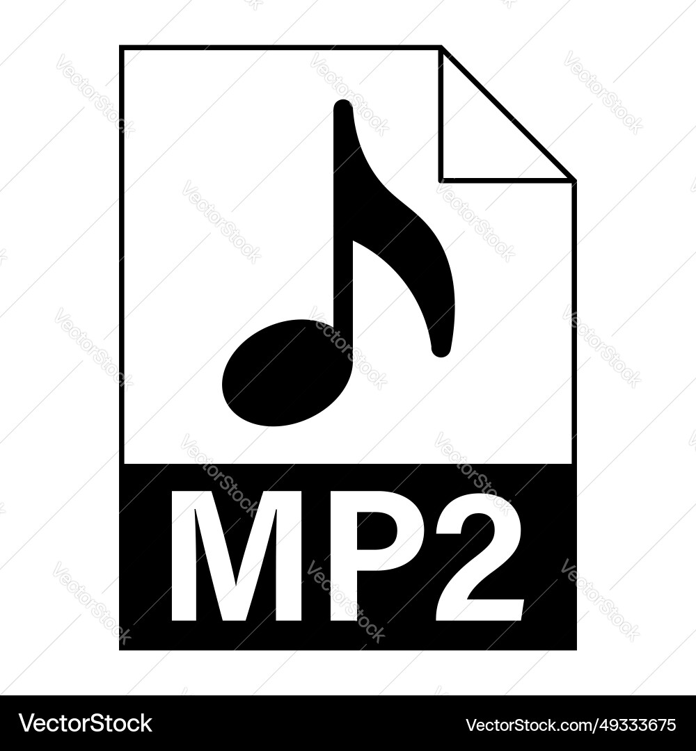 Modern flat design of mp2 file icon for web Modern flat design of mp2 file icon for web vector image