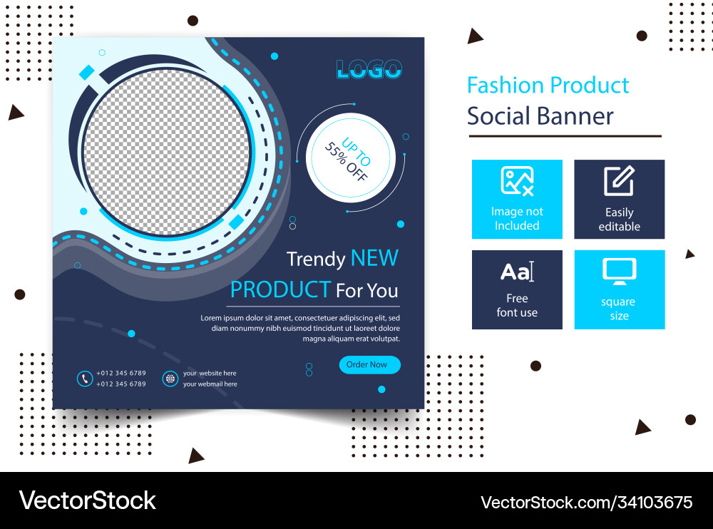 Modern post square banner template background vector image