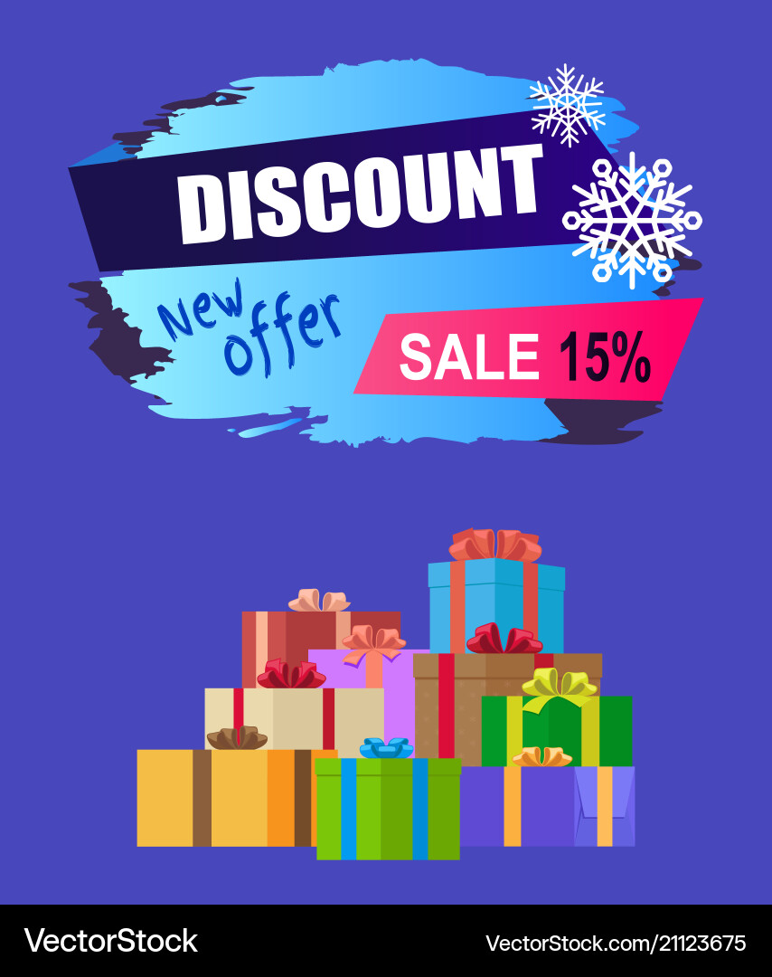 New offer discount - 15 winter 2017 sale New offer discount - 15 winter 2017 sale vector image