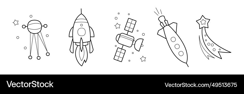 Outer space and universe icon in outline style Outer space and universe icon in outline style vector image