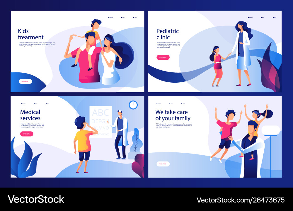 Pediatric clinic concept mom sick child doctor Pediatric clinic concept mom sick child doctor vector image