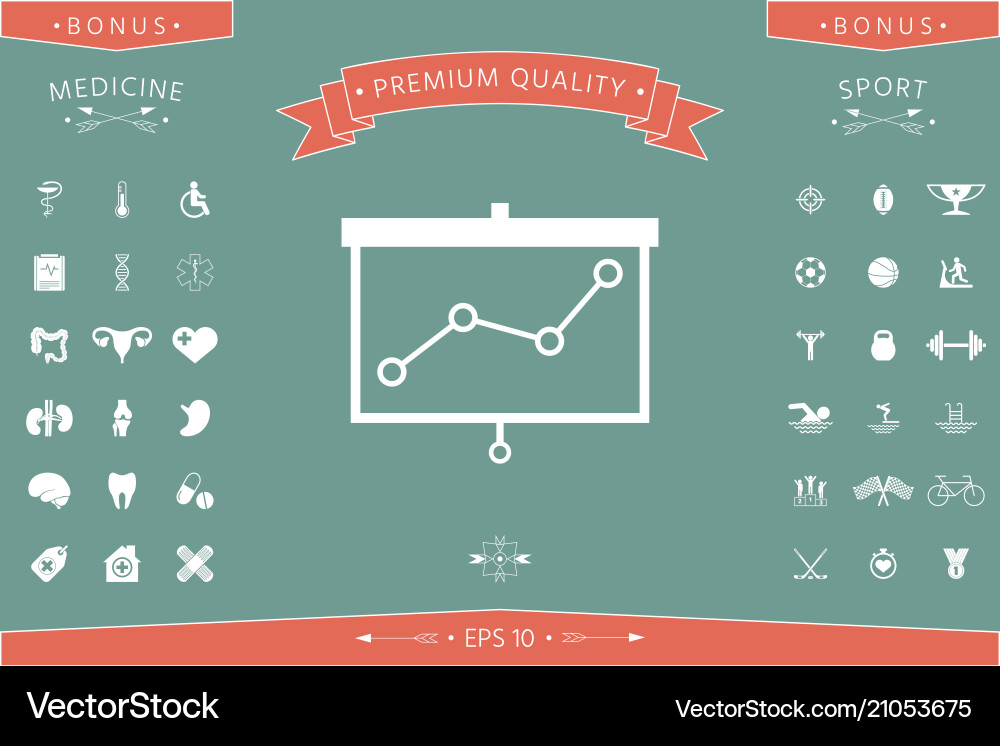 Projector screen with graph Projector screen with graph vector image