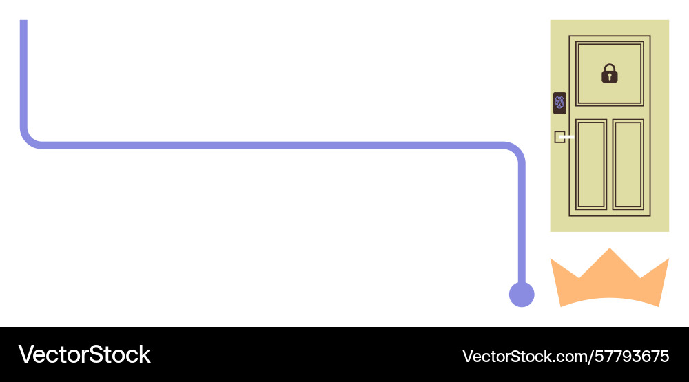 Secure smart door lock with technology connection vector image