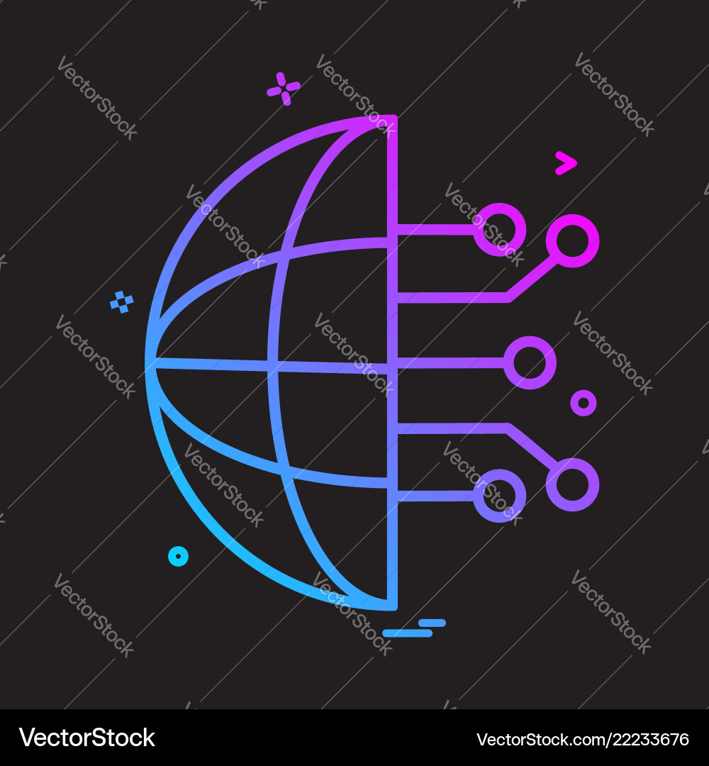 Artificial circuit intelligence nor icon design Artificial circuit intelligence nor icon design Vector Image