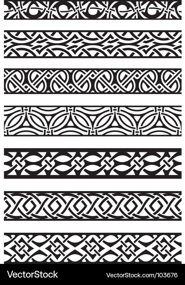 Black Ornamental Borders Vector Image