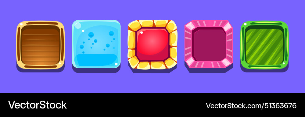 Bright button for game interface design set Bright button for game interface design set vector image
