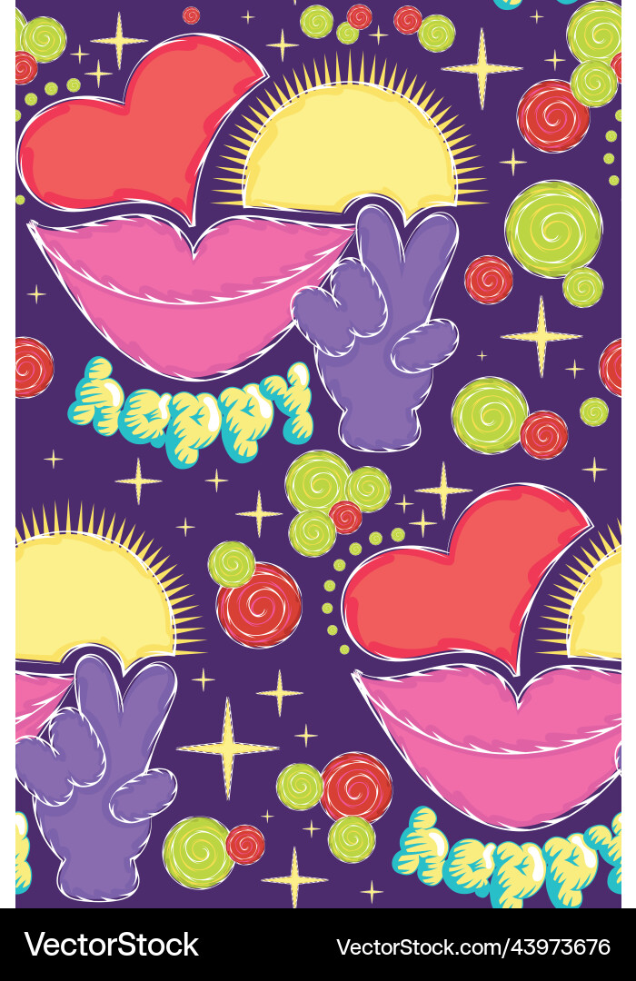 Colored seamless pattern background with pop art Vector Image
