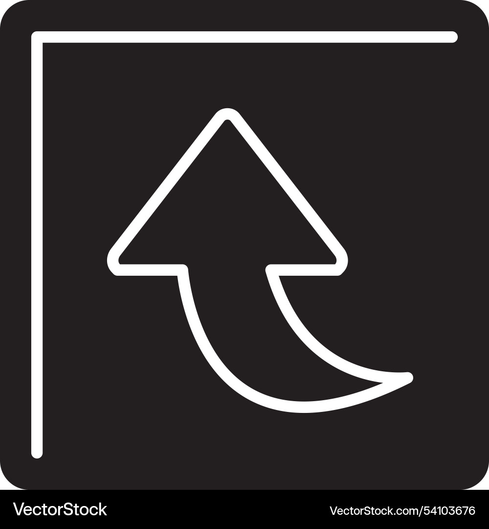Curved up glyph icon design Vector Image