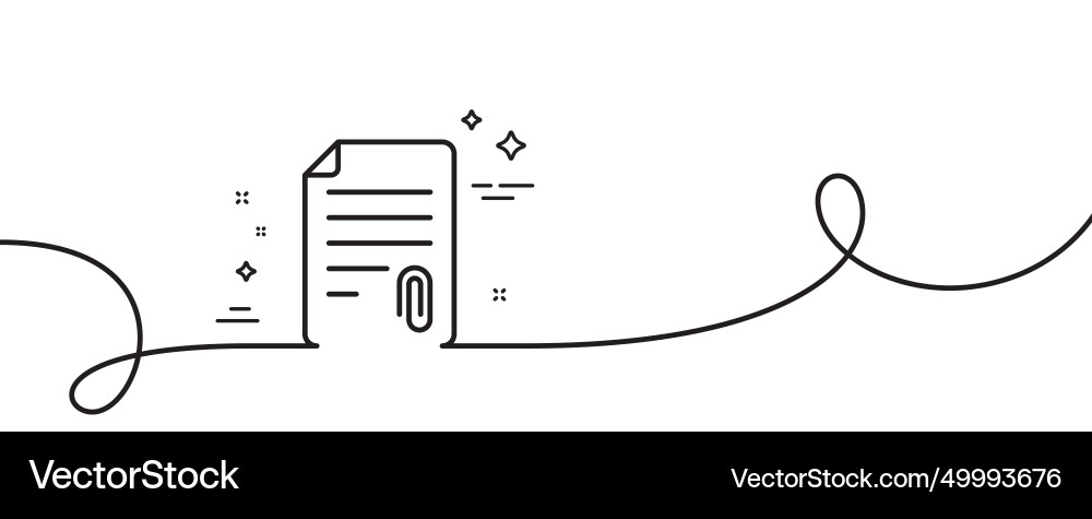 Cv attachment line icon document sign continuous vector image