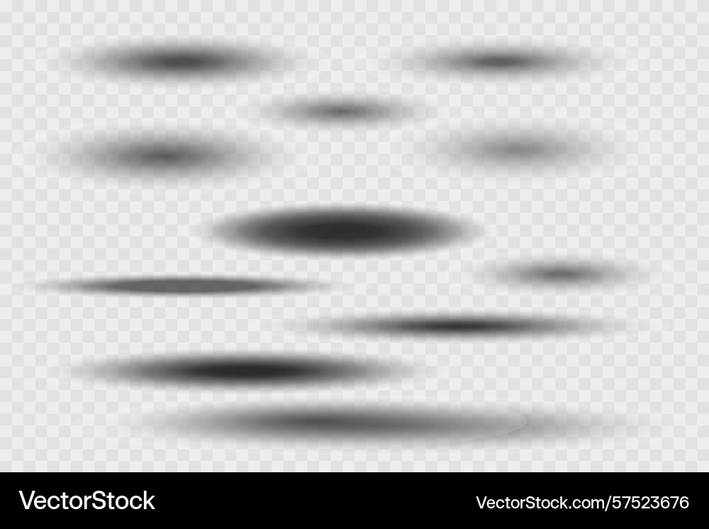 Different realistic round shadow soft shapes Vector Image