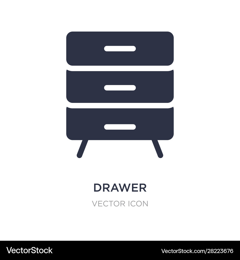 Drawer icon on white background simple element vector image