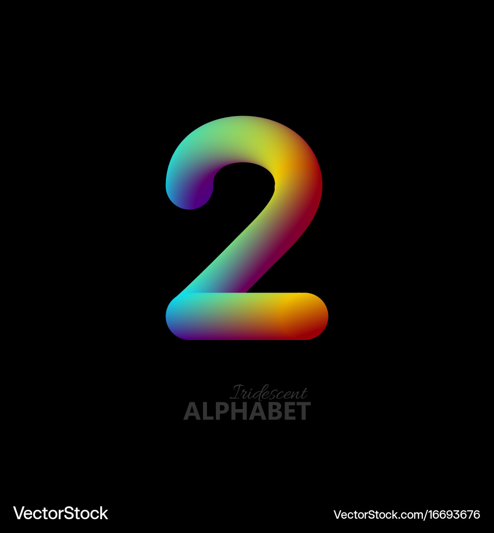 Iridescent Gradient Number 2 vector image