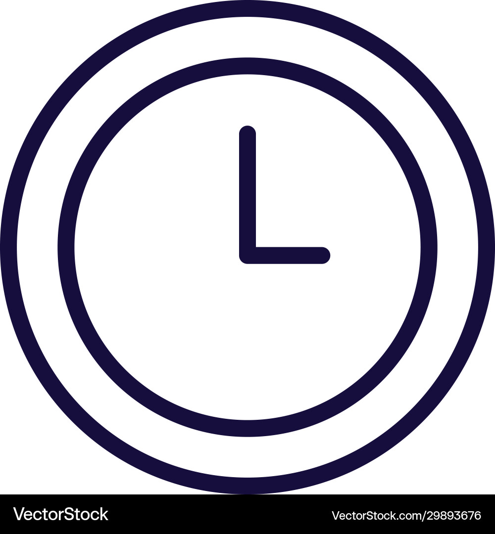Isolated clock instrument line style icon vector image