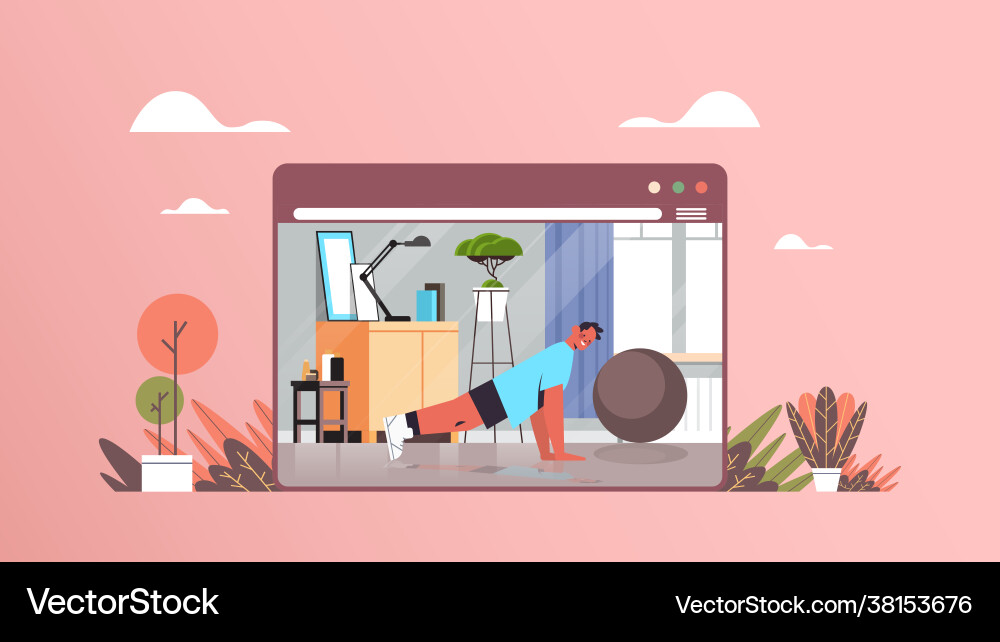 Man doing push ups exercises guy working out Man doing push ups exercises guy working out vector image
