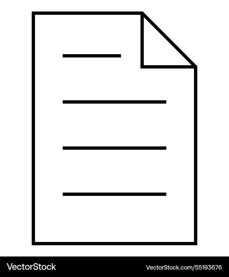 Minimalistic line drawing of a document Minimalistic line drawing of a document vector image