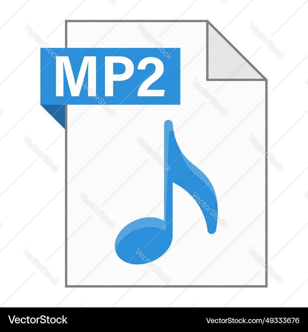 Modern flat design of mp2 file icon for web vector image