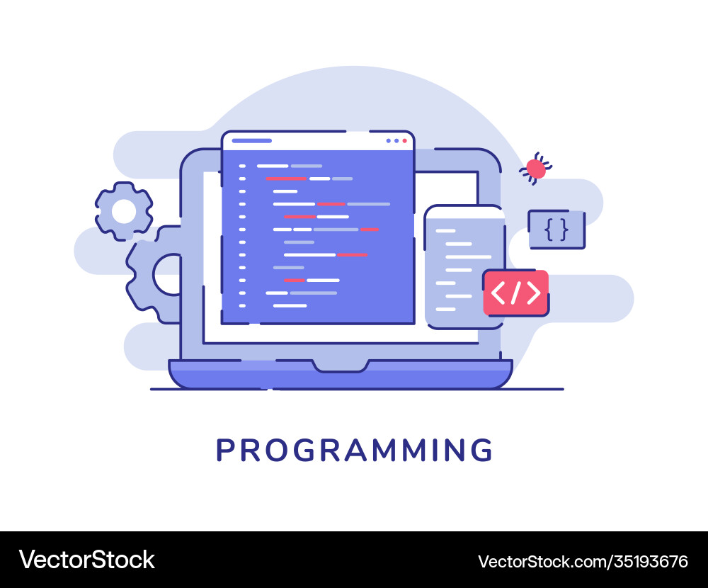 Programmierkonzept Sprache Programmcode Codierung Programmierkonzept Sprache Programmcode Codierung vektorbild