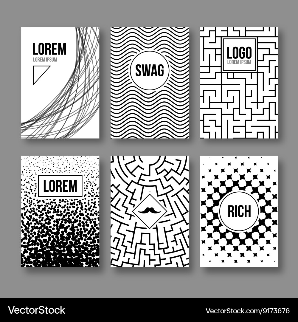 Retro Texture Card Set vector image