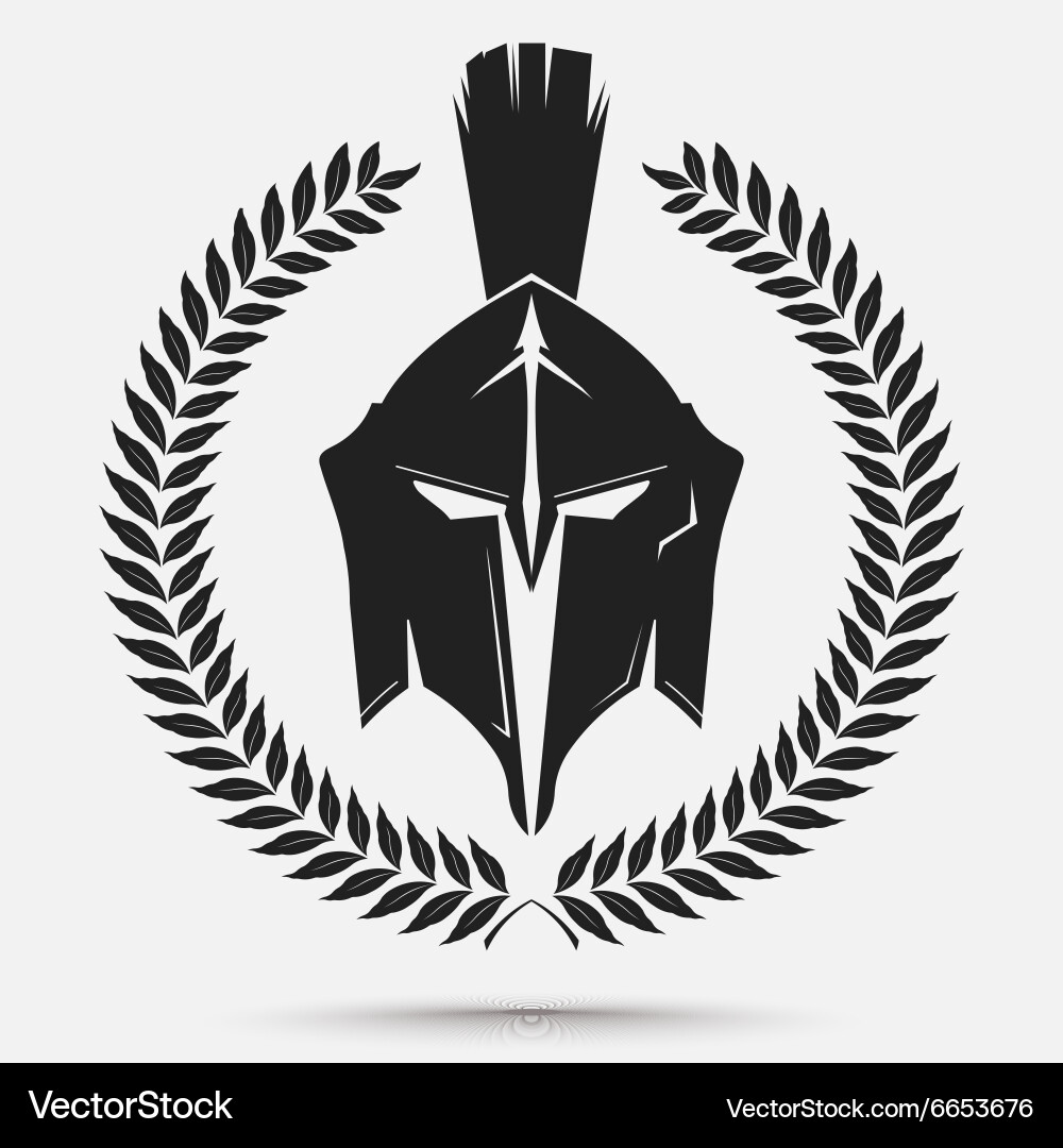 Roman Gladiator Helmet with Laurel Wreath Vector Image