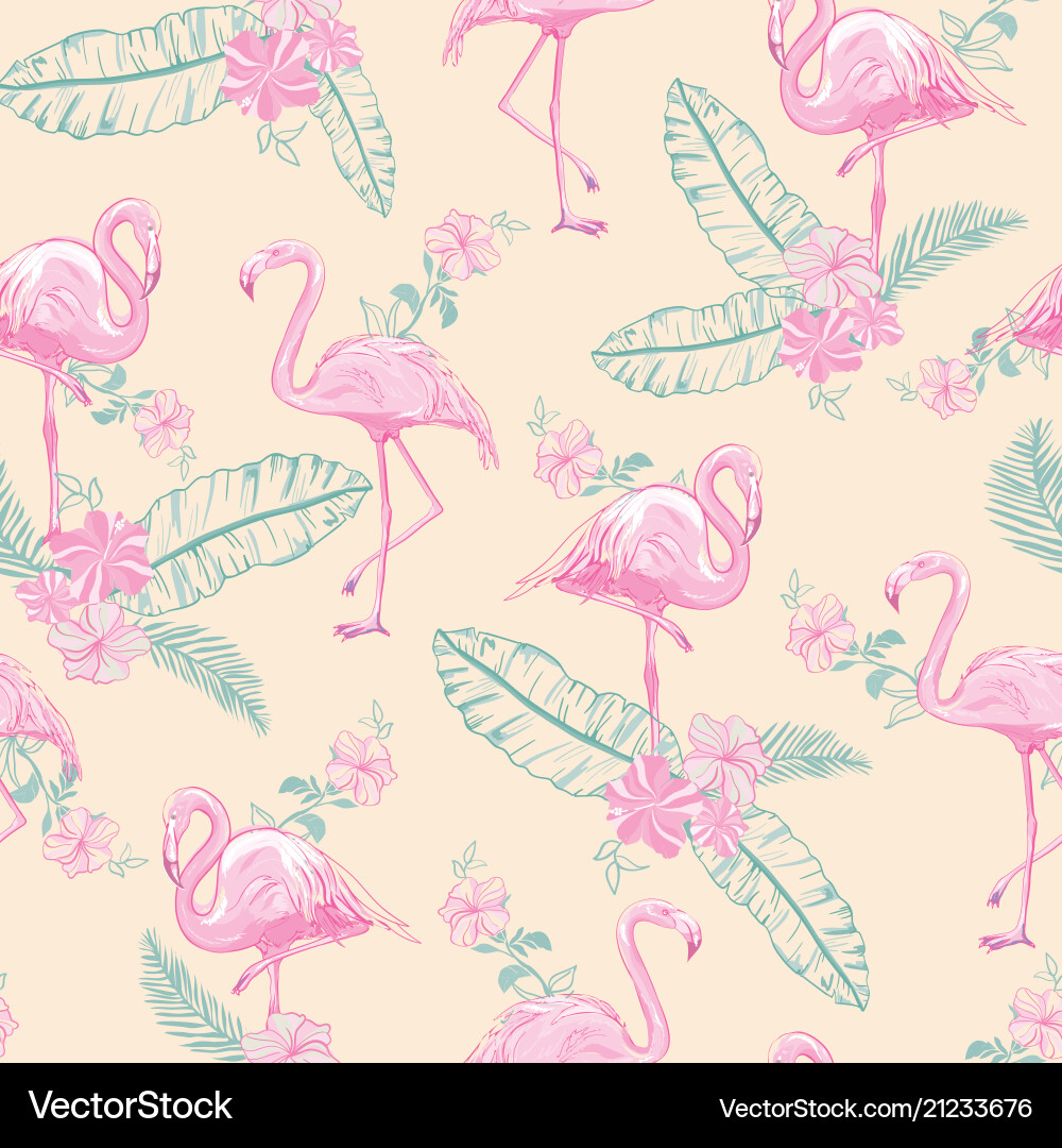 Seamless flamingo pattern Seamless flamingo pattern vector image