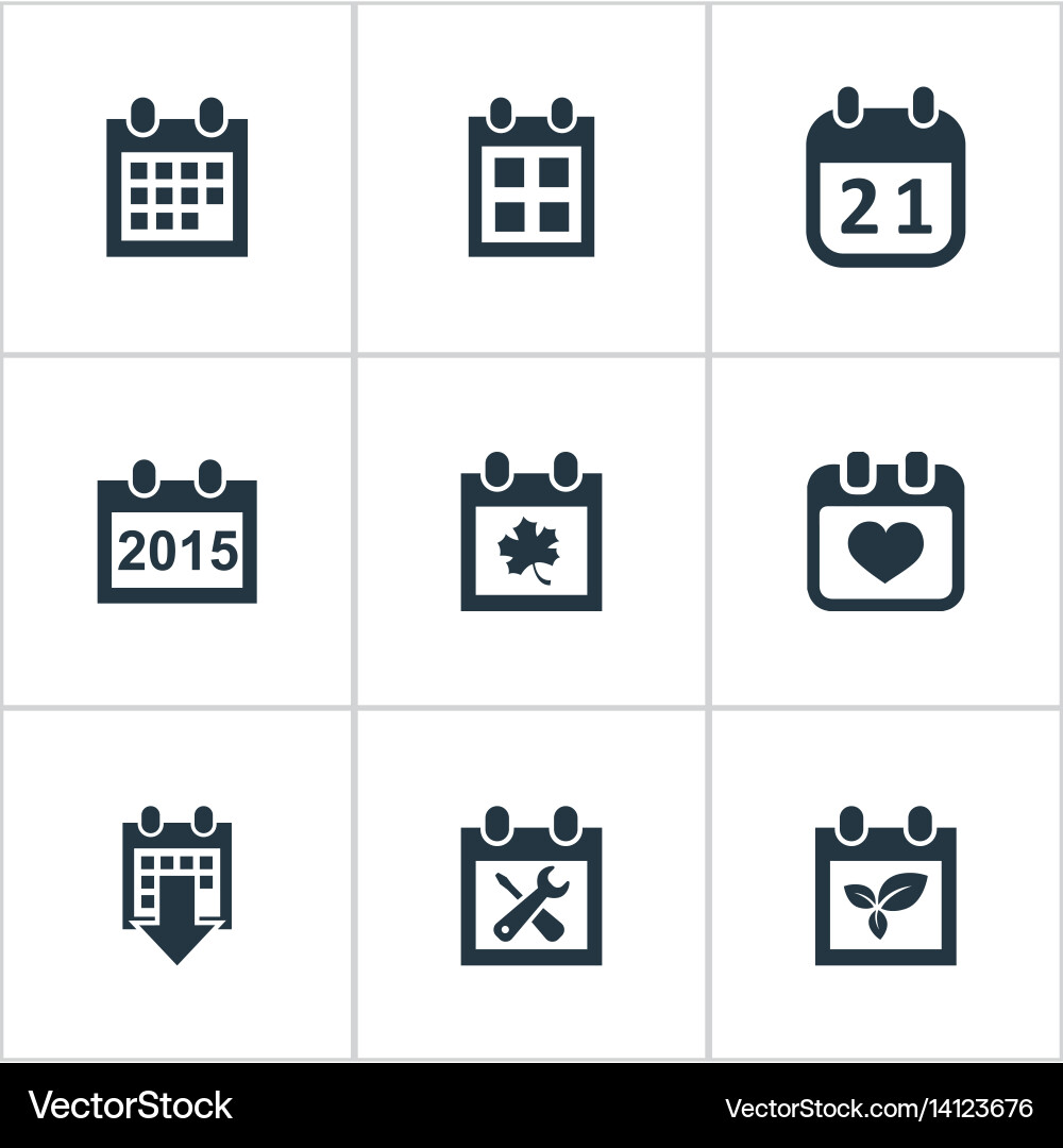 Set of simple date icons Vector Image