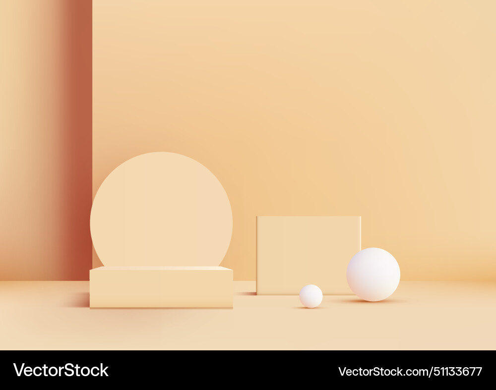 A simple 3d podium with circle square Vector Image