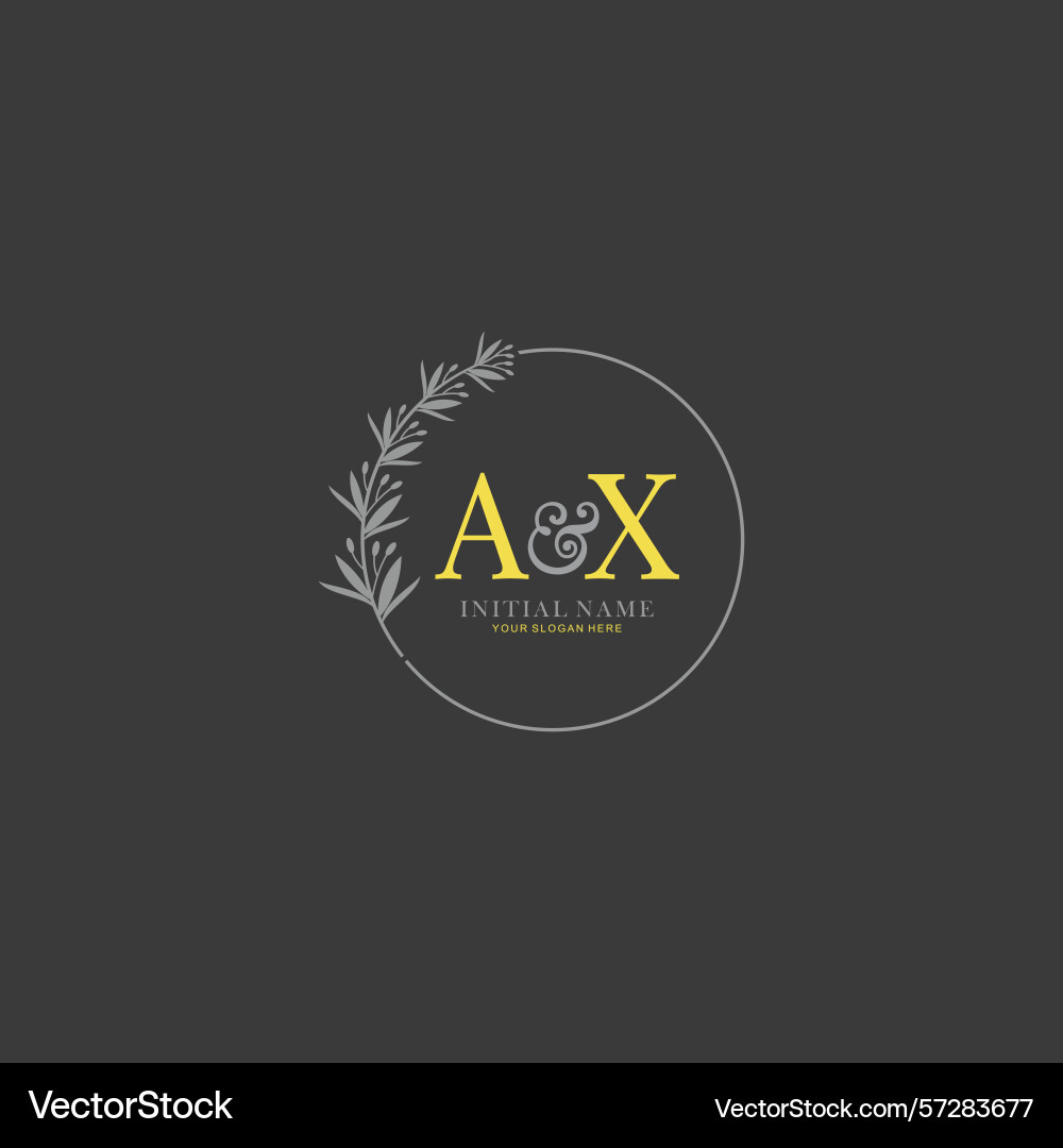 Ax initial logo templates with botanical elements Ax initial logo templates with botanical elements vector image