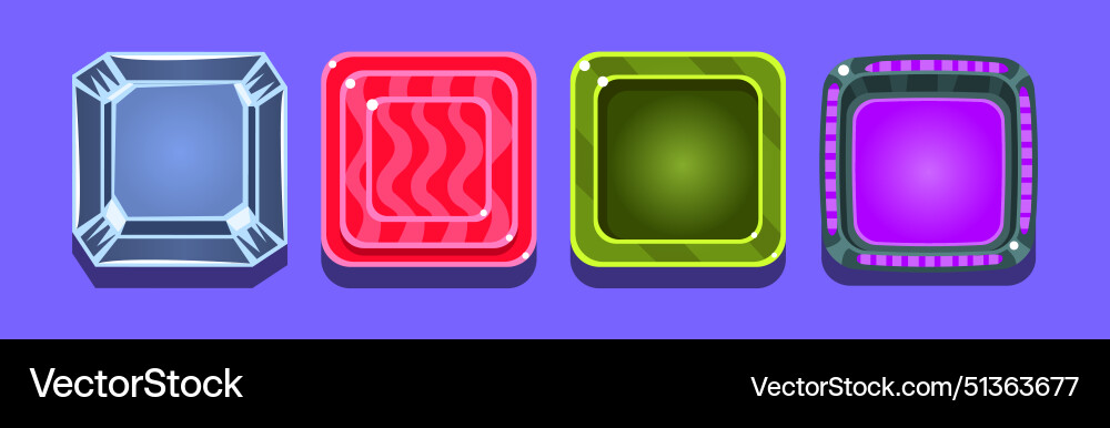 Bright button for game interface design set Bright button for game interface design set vector image