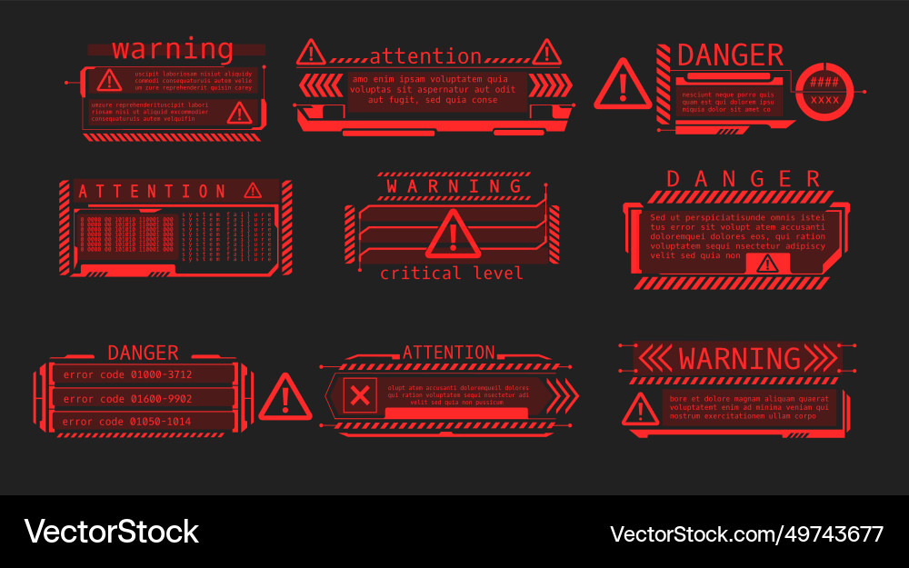 Danger Alert Frame Set vector image
