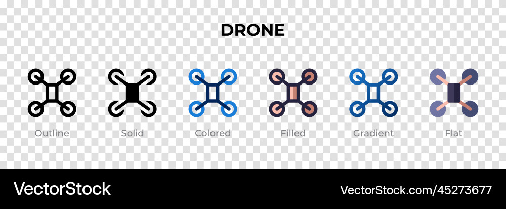 Drone icon in different style icons Vector Image