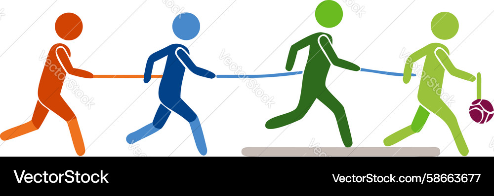 Dynamic people icons - movement interaction set Vector Image